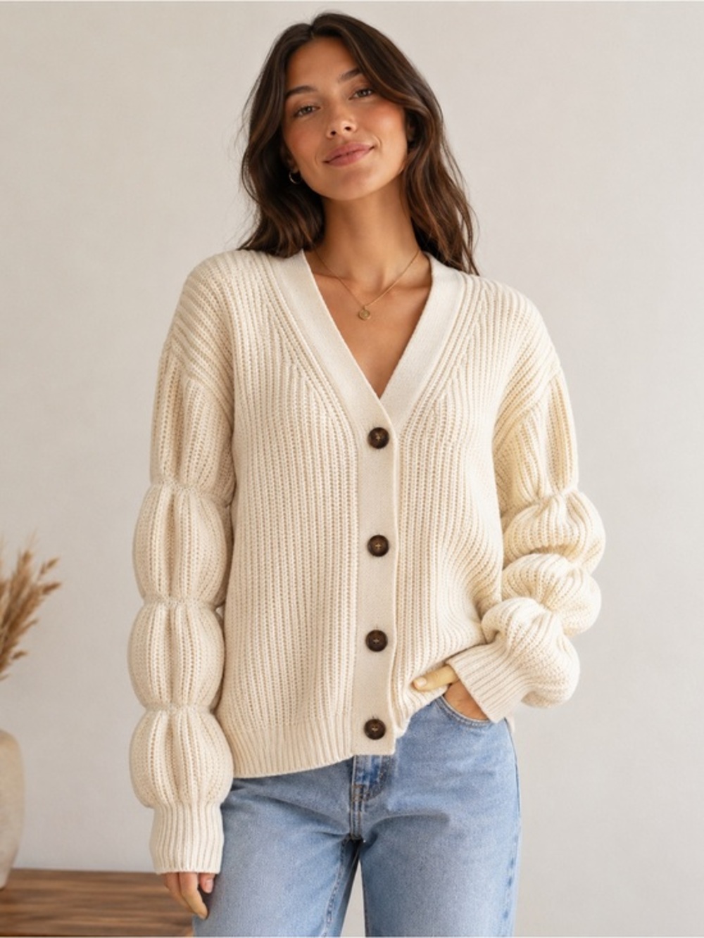 Kori America Cardigan Sweater with pouched sleeves Size S/M